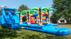 18ft-blue-marble-tropical-single-lane-water-slide-w-slip-n-slide-rental